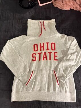 Ohio State Gray Pullover Hoodie with Red Lettering